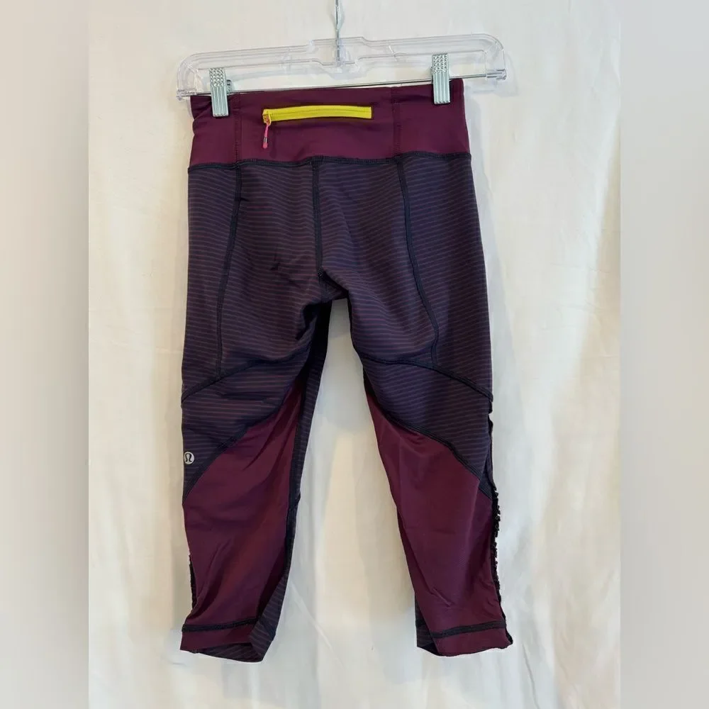 Lululemon Run For Your Life Crop Leggings in Plums